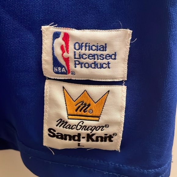 Vintage 80s MacGregor Sand Knit Detroit Pistons #10 Dennis Rodman Jersey Size M - Picture 2 of 5